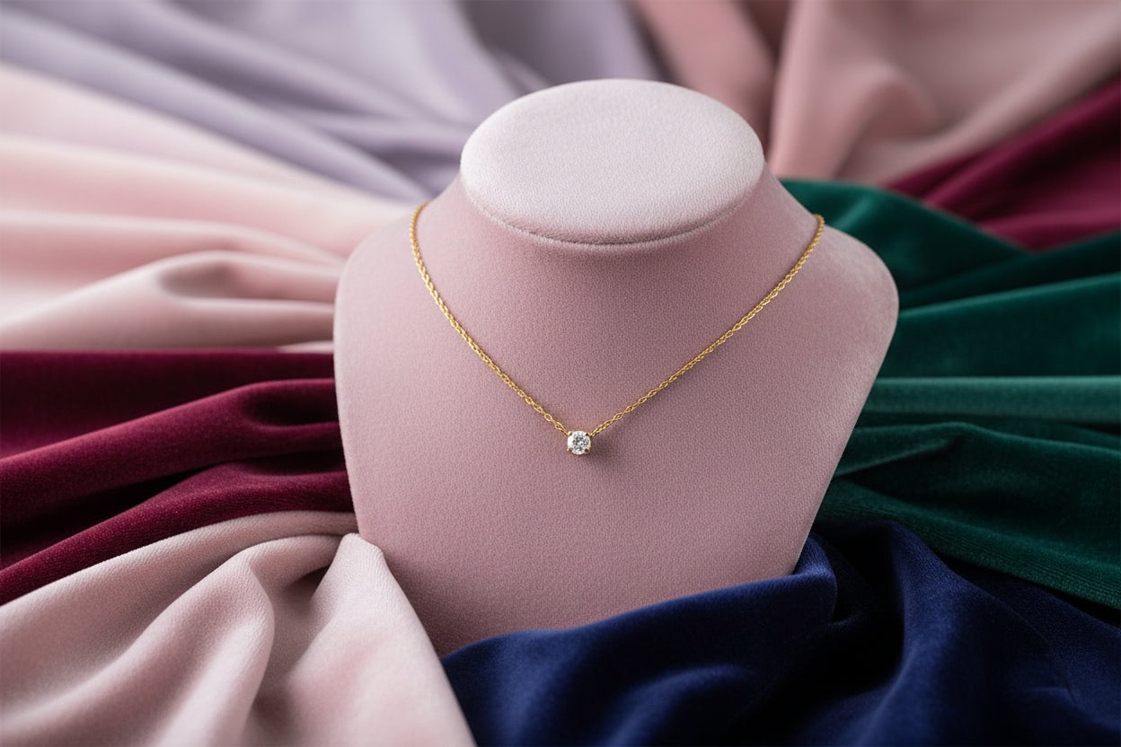 10K RG .07CT DIAMOND SOLITAIRE NECKLACE