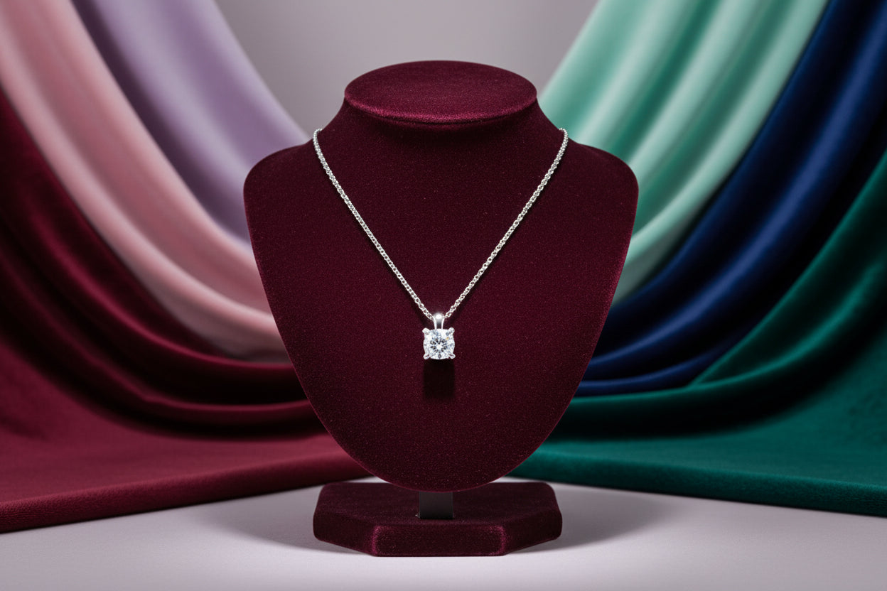 Sterling Silver 0.25ct VS2,F Lab Grown Diamond Solitaire Necklace "Love & Grown"