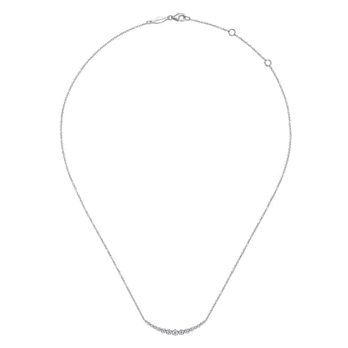 (S2205381) 14K WG 0.27CTW Diamond Curved Bar Necklace "Gabriel & Co"