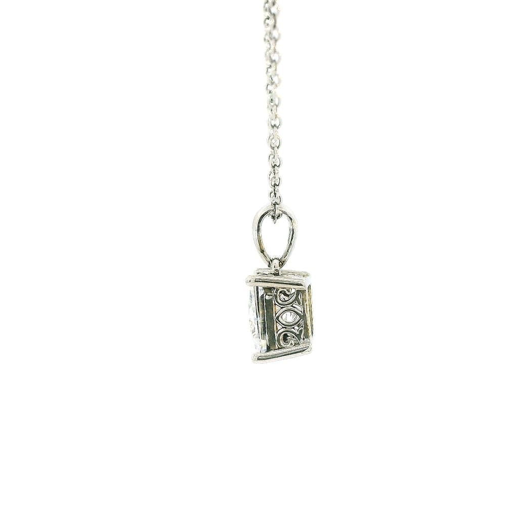 REIGN SS RHOD 7MM SQUARE CZ PENDANT WITH CHAIN