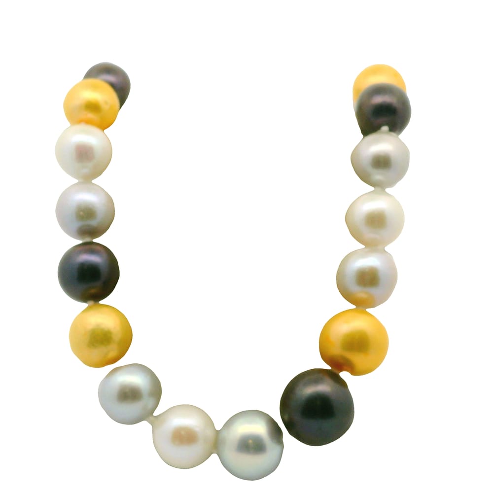 SS CLASP 18" FRESHWATER MULTI COLOURED PEARL NECKLACE