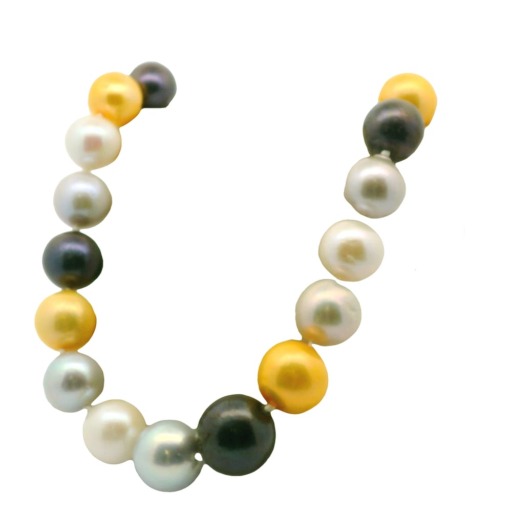 SS CLASP 18" FRESHWATER MULTI COLOURED PEARL NECKLACE