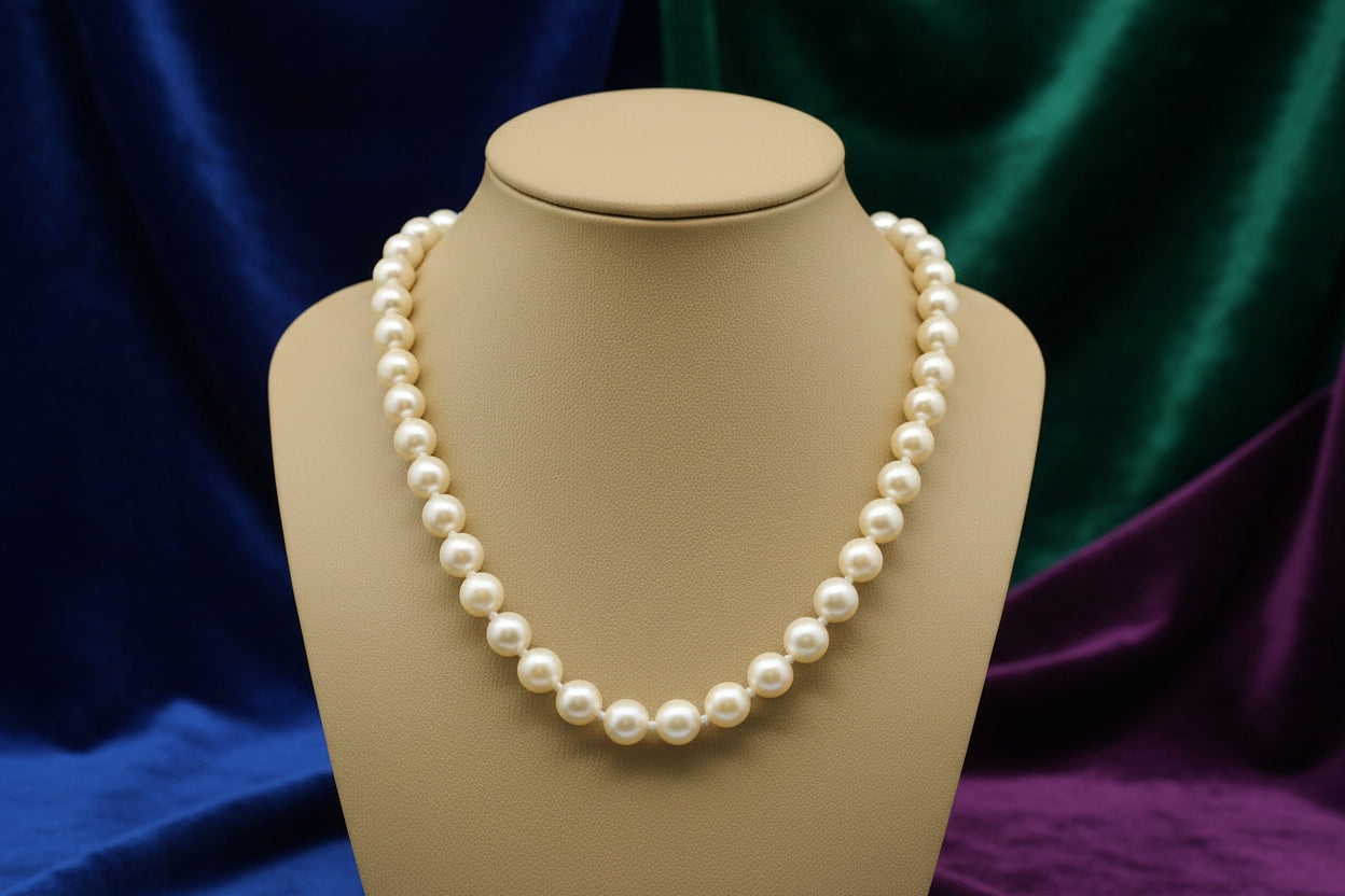 CULTURED 5MM PEARL NECKLACE WITH 14K YG CLASP 16"