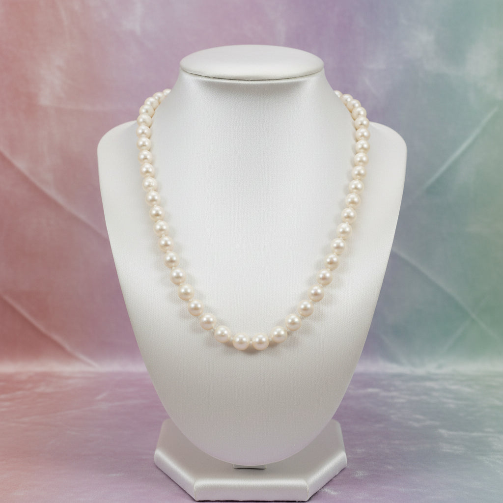 Cultured pearl necklace with 14K yellow gold clasp