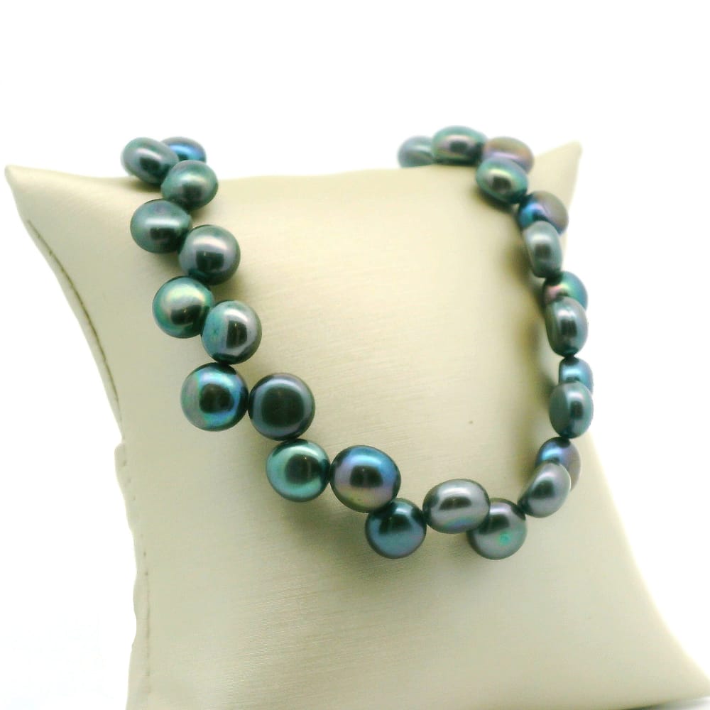 925 SILVER TOGGLE CLASP BLACK FRESH WATER PEARL STRAND