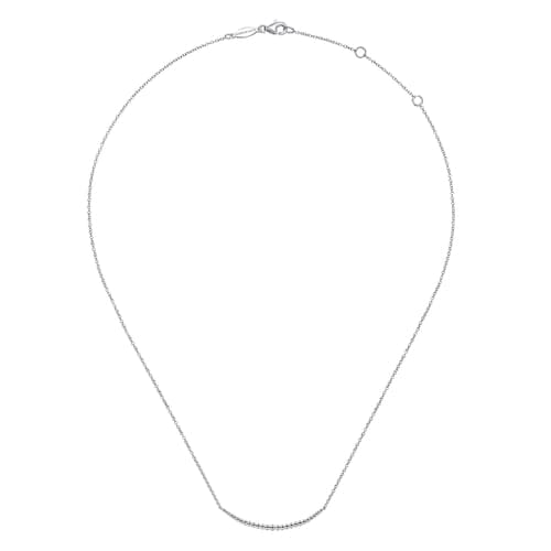 (S2205329) Sterling Silver Bujukan Bead Bar Necklace 17.5" "Gabriel & Co."