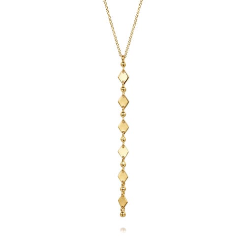 (S2205362) 14K YG Vertical Bar Necklace 17.5" "Gabriel & Co."