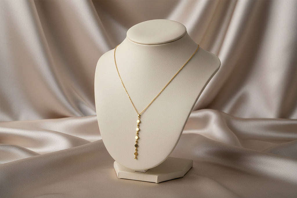 (S2205362) 14K YG Vertical Bar Necklace 17.5" "Gabriel & Co."