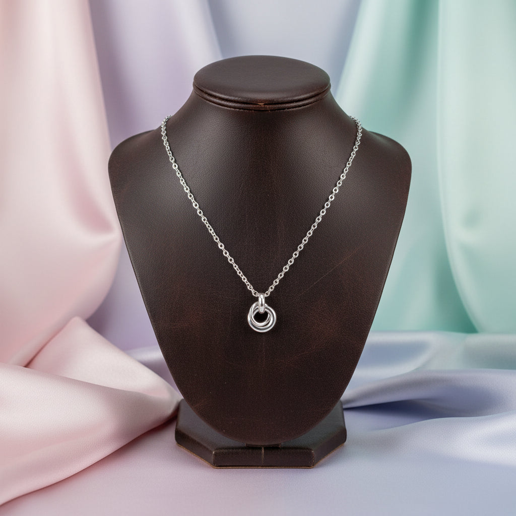 Sterling Silver Small Double Circle Necklace
