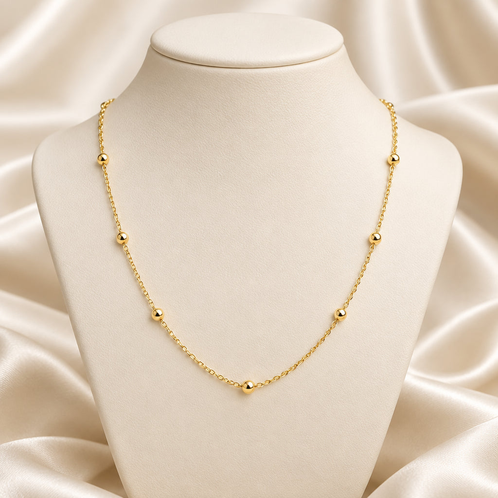 10K Yellow gold bead by the yard necklace