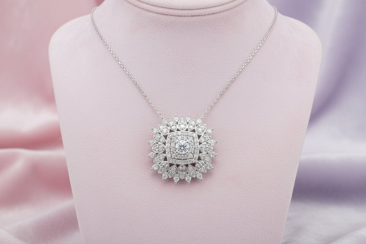 10K WG 0.75CTW DIAMOND PENDANT WITH CHAIN