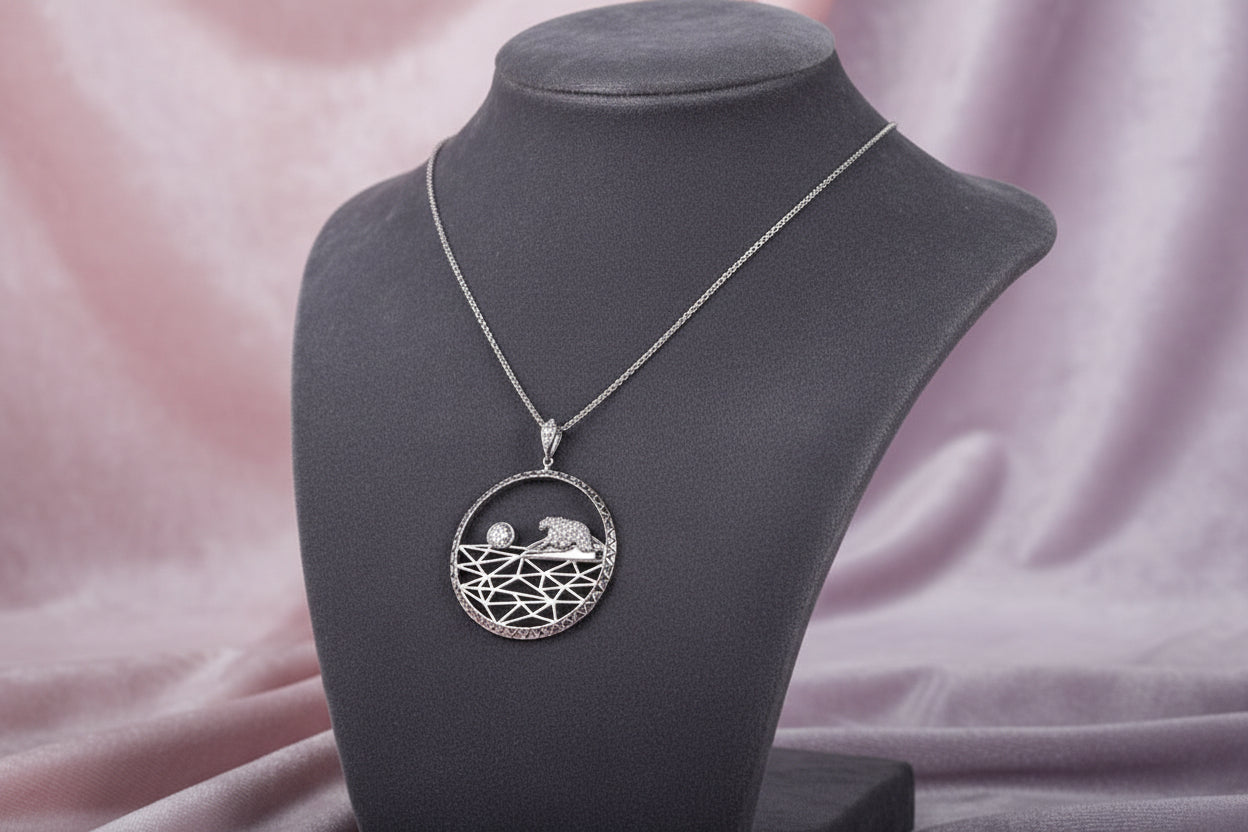 14K WG ARTIC SUNRISE .54TW SI G CDN DIAMOND PENDANT BY SHELLY PURDY. CM-348930.