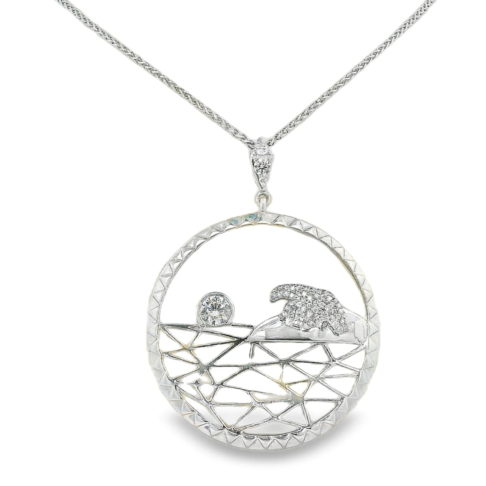 14K WG ARTIC SUNRISE .54TW SI G CDN DIAMOND PENDANT BY SHELLY PURDY. CM-348930.