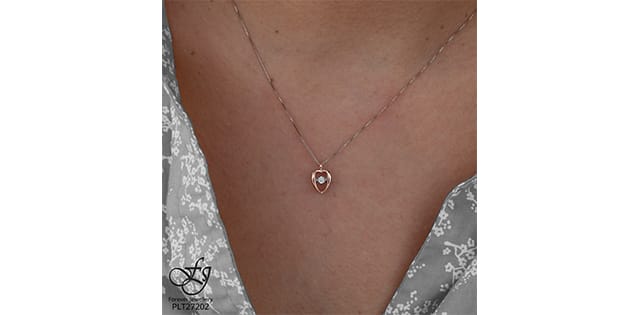 10K RG/WG 0.02TW DIAMOND HEART PENDANT