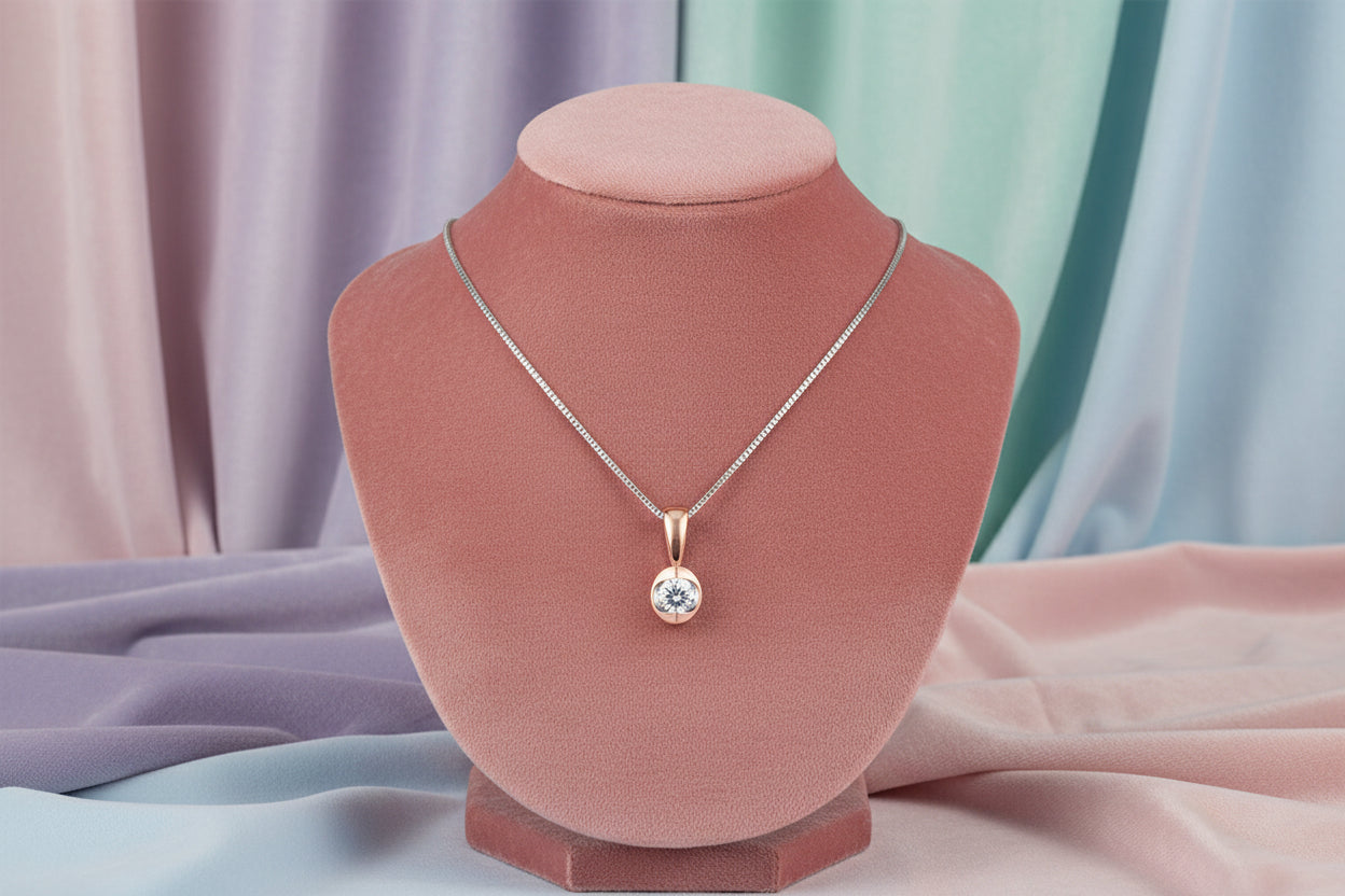 10K .04CT DIAMOND PENDANT AND CHAIN