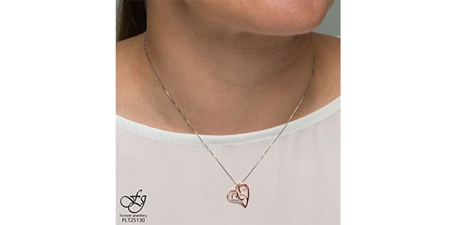 10K HEART WITH DIAMOND PENDANT