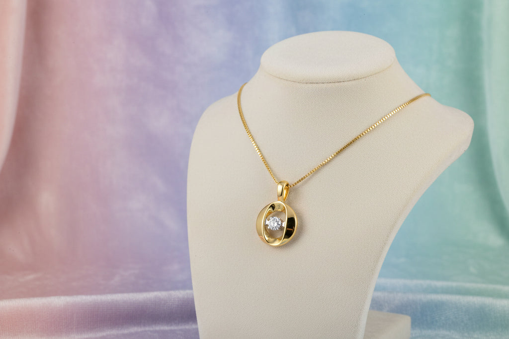 10K YG DIAMOND PULSE PENDANT