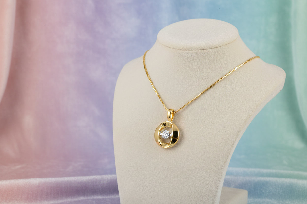10K YG DIAMOND PULSE PENDANT