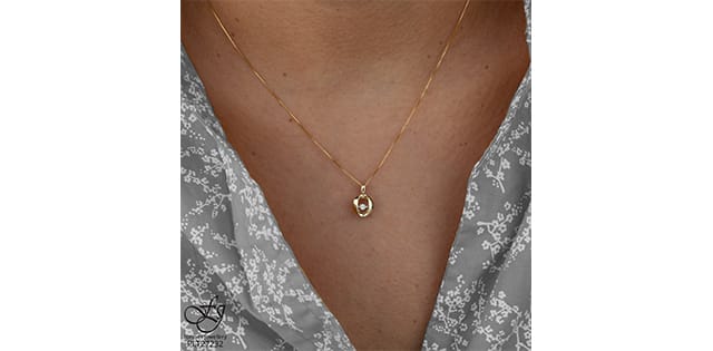 10K YG DIAMOND PULSE PENDANT