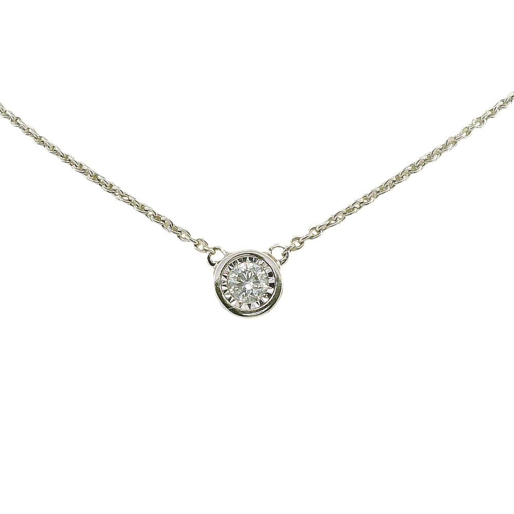 14K WG .23CT DIAMOND SOLITAIRE NECKLACE