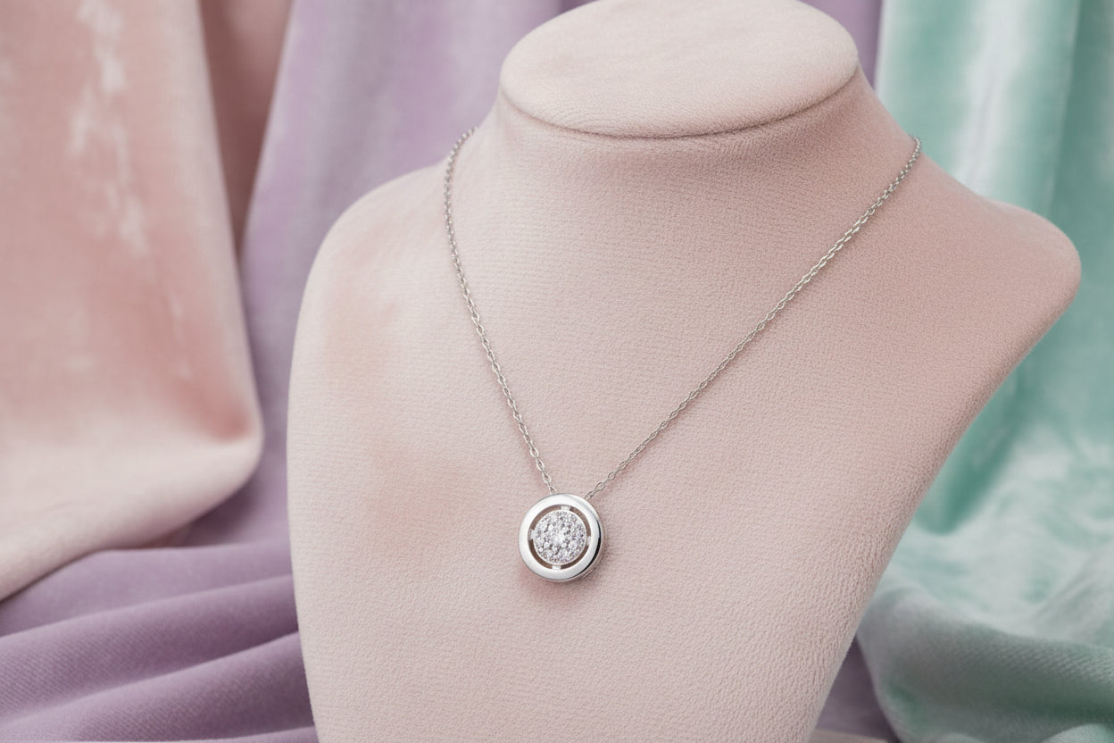 10K WG .07CTW DIAMOND PENDANT WITH CHAIN