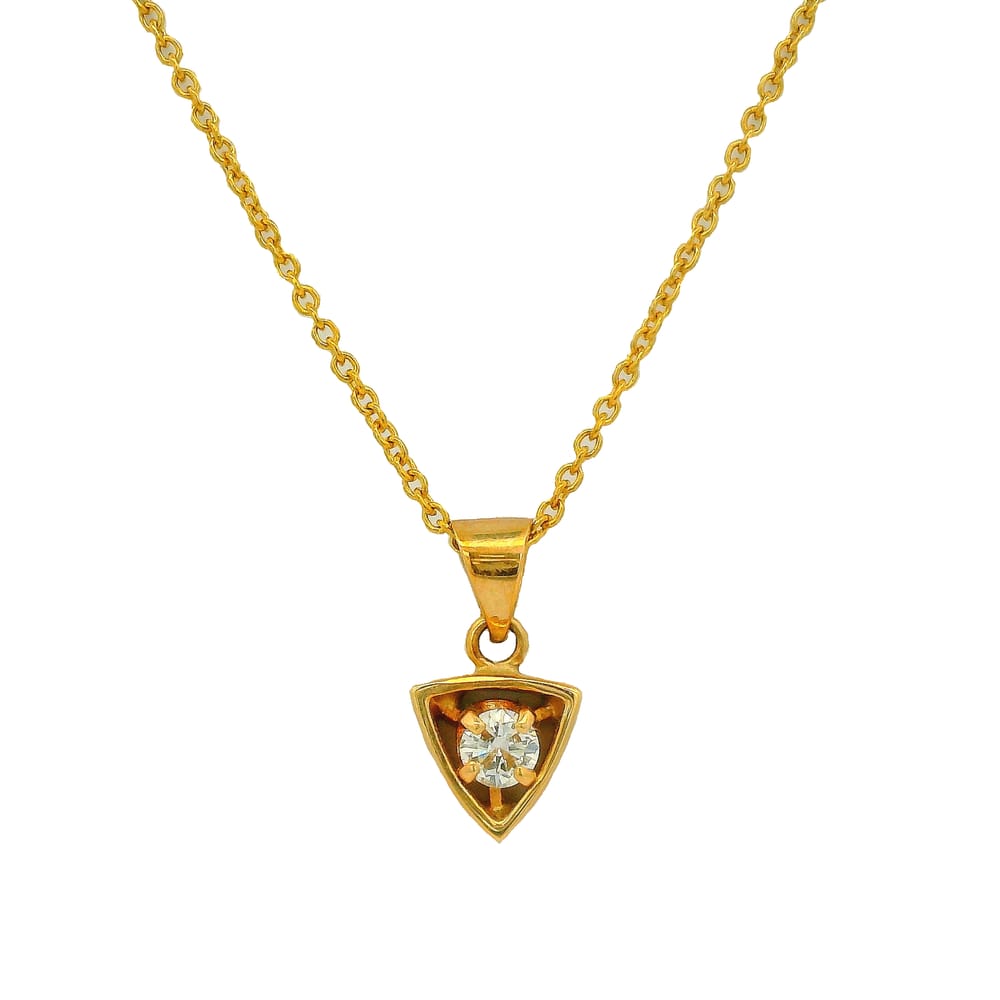 14K YG 0.10CT DIAMOND PENDANT