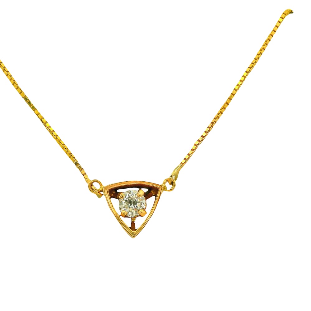 14K YG DIAMOND PENDANT, 0.10CT.