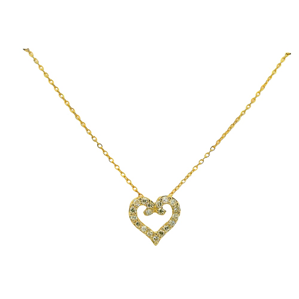 10K YG 0.10ctw Diamond Love Heart Pendant with chain
