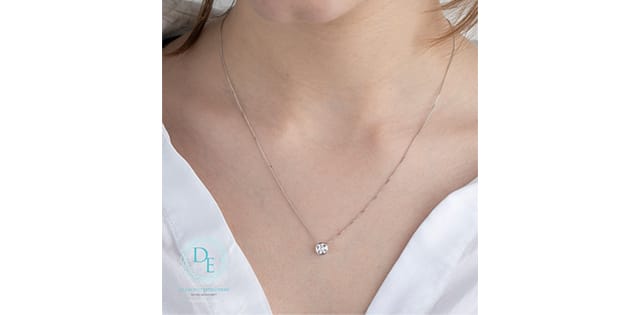 10K WG 0.50ct VS,EF RB Lab Grown Diamond Bezel Set Solitaire Pendant w/ Chain