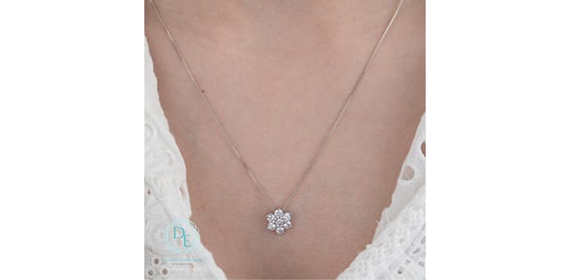 10K WG 0.75ctw VS,EF RB Lab Grown Diamond Pendant w/ Chain