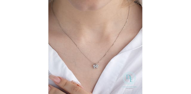 10K WG 0.33ctw VS,EF RB Lab Grown Diamond Butterfly Pendant w/ Chain