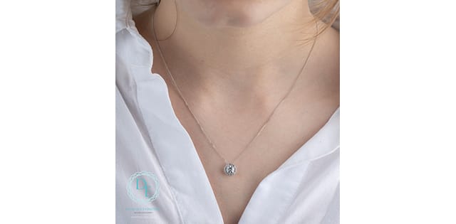 10K WG 0.50ctw VS,EF RB Lab Grown Diamond + 0.13ctw RB Lab Diamond Halo Pendant w/ Chain