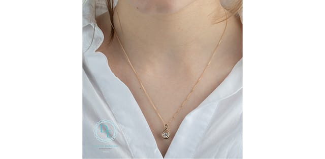 10K YG 0.30ct VS,EF RB Lab Grown Diamond Infinity Moving Pendant w/ Chain