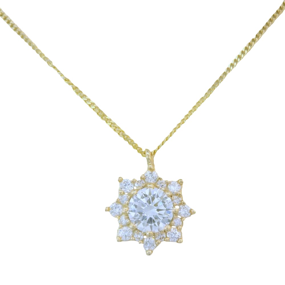 10K YG 0.45ctw VS2,F Lab Grown Diamond Pendant w/ Chain "Luxe"