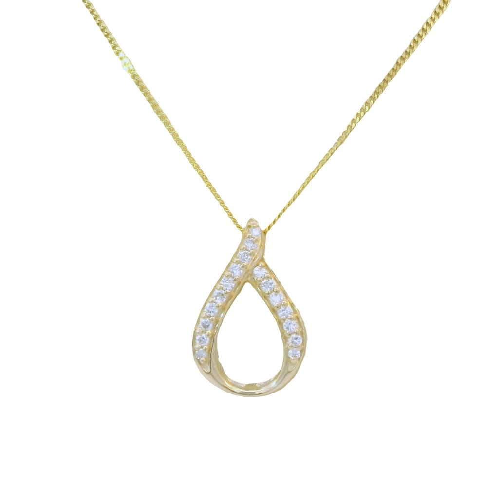 10K YG 0.25ctw VS2,F Lab Grown Diamond Pendant w/ Chain "Luxe"