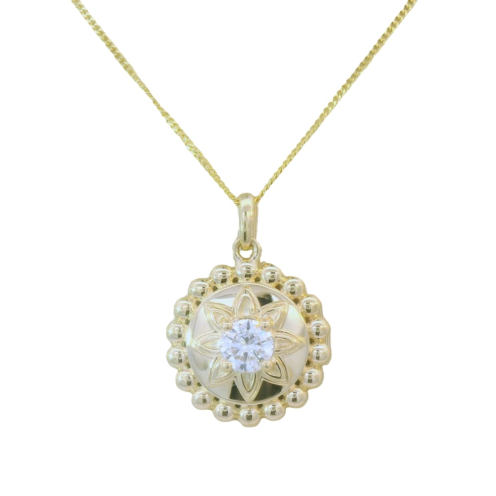 10K YG 0.25ct VS2,F Lab Grown Diamond Pendant w/ Chain "Luxe"