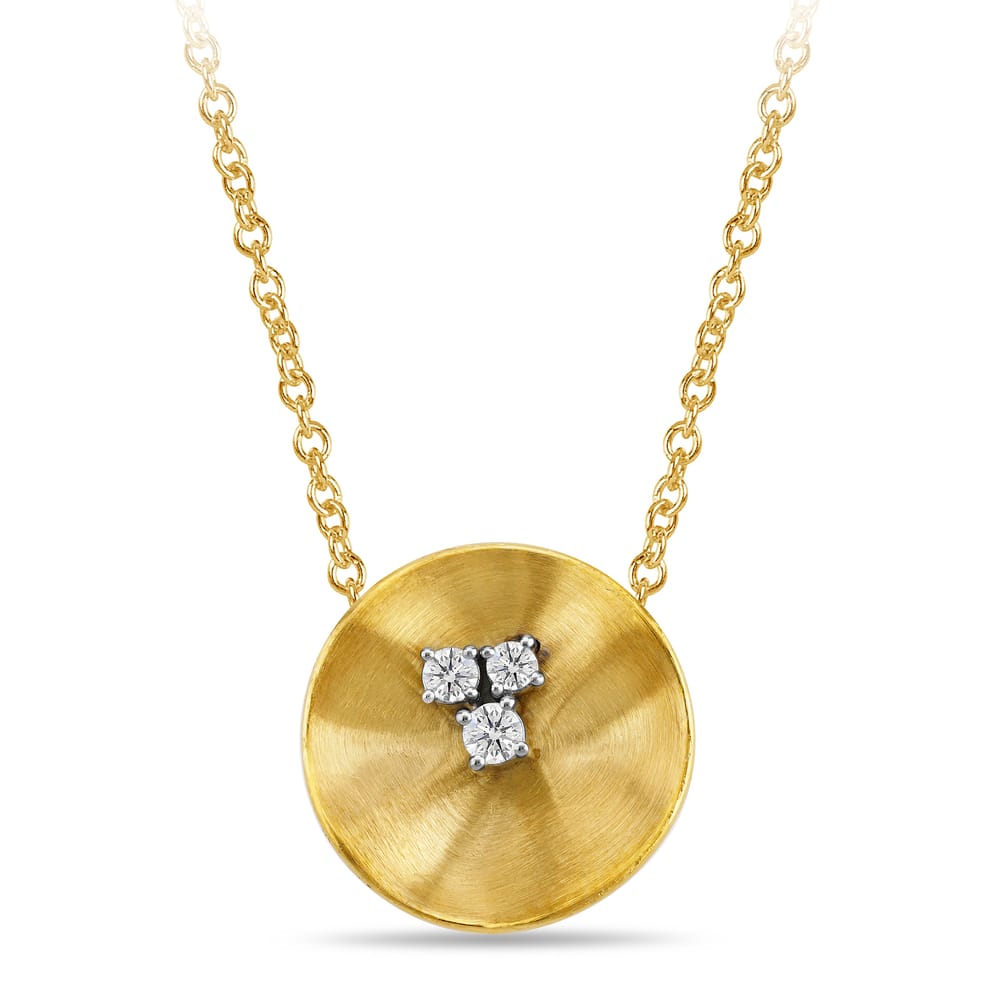 10K YG 0.12ctw Diamond Circle Necklace