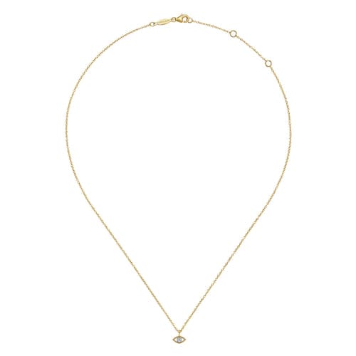 (S2159082) 14K YG 0.03CTW Diamond Evil Eye Pendant with Chain "Gabriel & Co"
