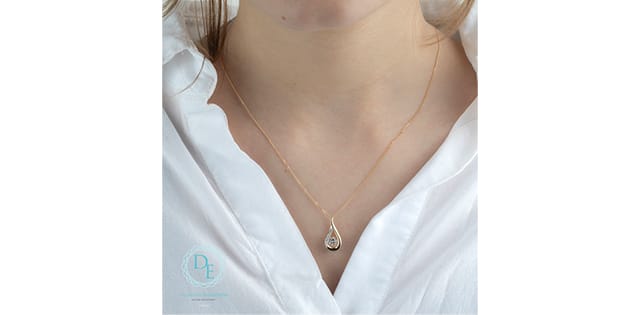 10K YG 0.30ct VS,EF RB Lab Grown Diamond & 0.033ctw Lab Diamond Glistening Drop Moving Pendant w/... (copy)