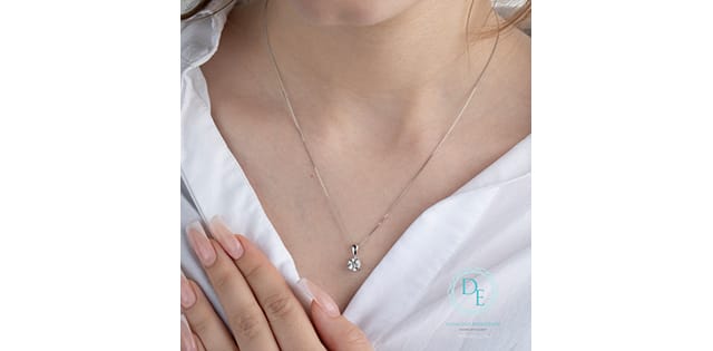 10K WG 0.70ct VS,EF RB Lab Grown Diamond 3-Claw Solitaire Pendant w/ chain (copy)