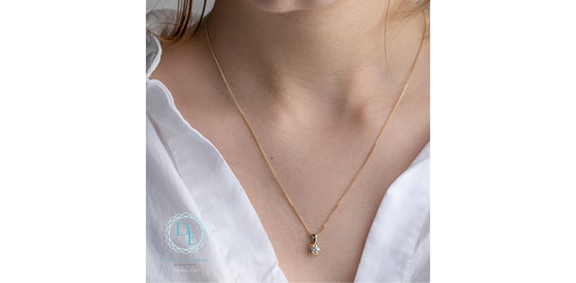 10K YG 0.30ct VS,EF RB Lab Grown Diamond Solitaire Tension Set Pendant w/ Chain (copy)