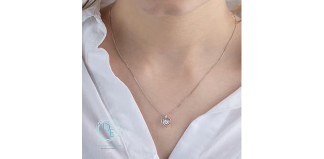 10K WG 0.25ct VS,EF RB Lab Grown Diamond Heart Moving Solitaire Pendant w/ Chain (copy)