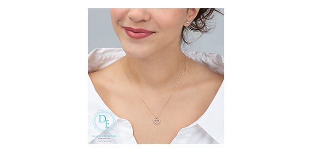 10K YG 0.33ctw VS,EF RB Lab Grown Diamond Heart Pendant w/ chain