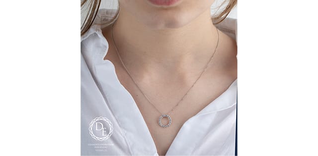10K WG 0.50ctw VS,EF RB Lab Grown Diamond Circle Pendant w/ Chain (copy)