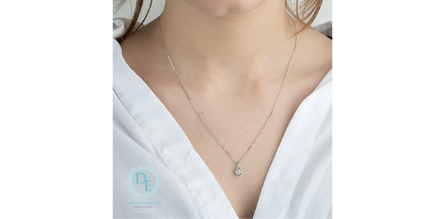 10K WG 0.25ct VS,EF RB Lab Grown Diamond Infinity Twist Solitaire Pendant w/ Chain (copy)