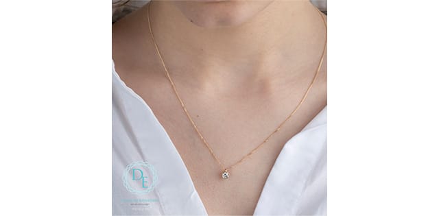 10K YG 0.30ct VS,EF RB Lab Grown Diamond Miligrain Bezel Set Pendant w/ Chain (copy)
