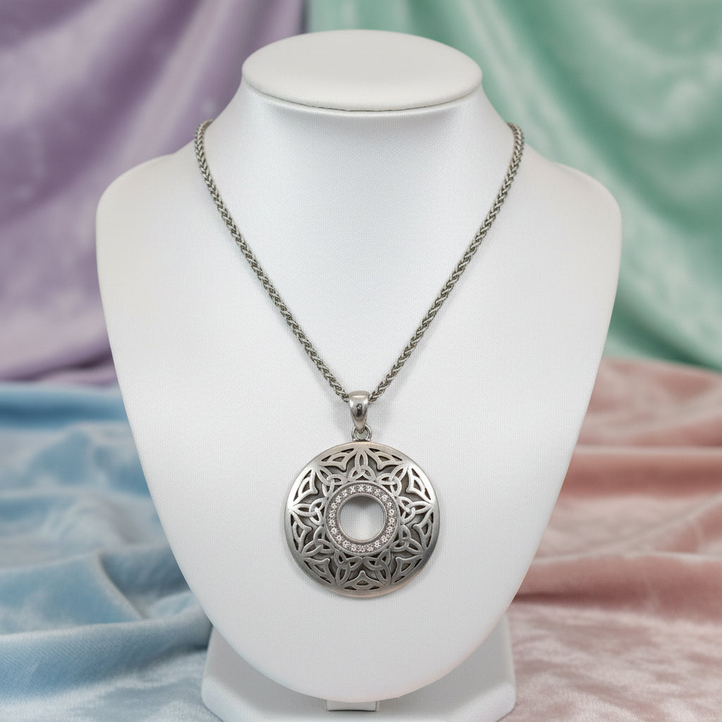 RUTHENIUM & WHITE TOPAZ WINDOW TO THE SOUL PENDANT