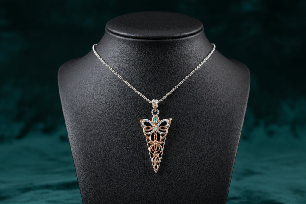 Keith Jack Sterling Silver & 10K RG Reversible Butterfly Pendant, Sky Blue Topaz with Black/White...