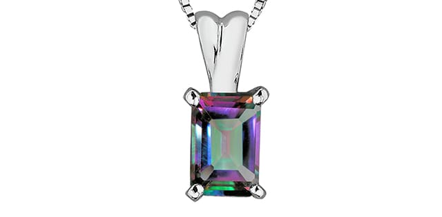 10K WG Mystic Topaz Pendant with chain