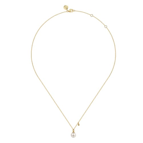(S2205351) 14K YG FWP Drop Pendant with Chain